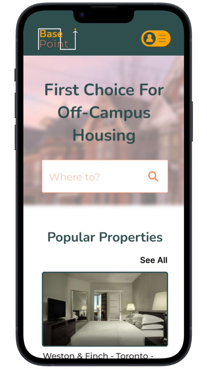 Mockup of Places4Students mobile app redesign displayed on a smartphone