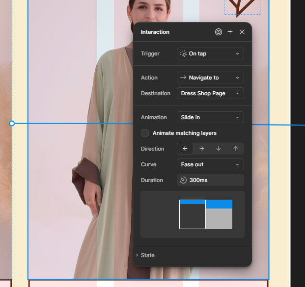 Barwaqo Fashion app navigation example with sliding animation